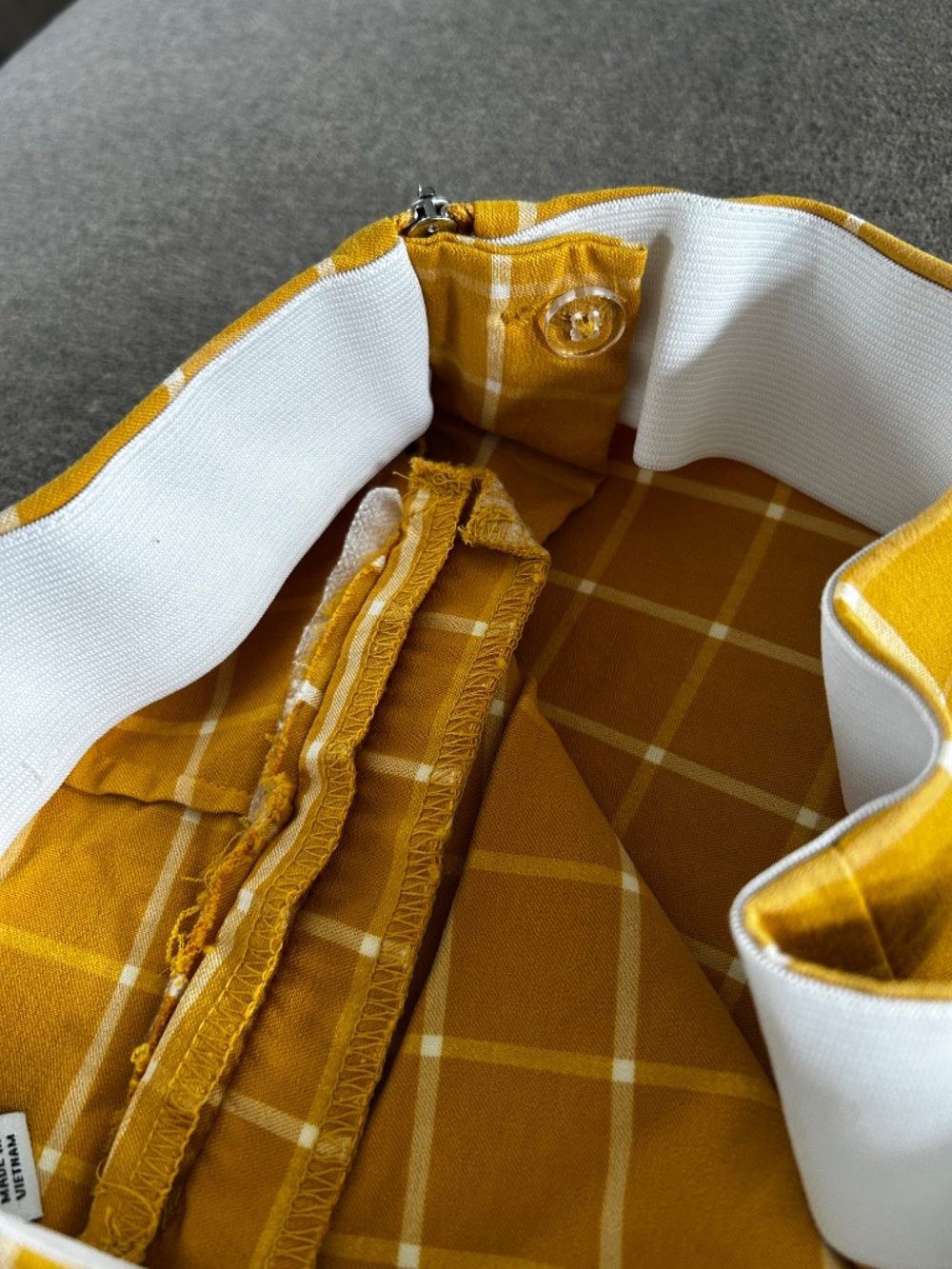 🌺Mustard Plaid Stretchy Office Pants - Picture 9 of 11